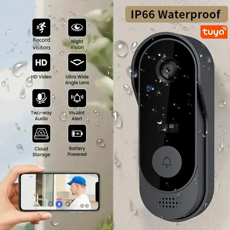 Smart Doorbell Camera – Wireless Video Doorbell with HD Night Vision & Motion Detection