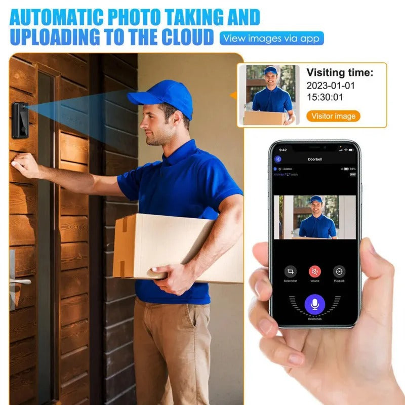 Smart Doorbell Camera – Wireless Video Doorbell with HD Night Vision & Motion Detection