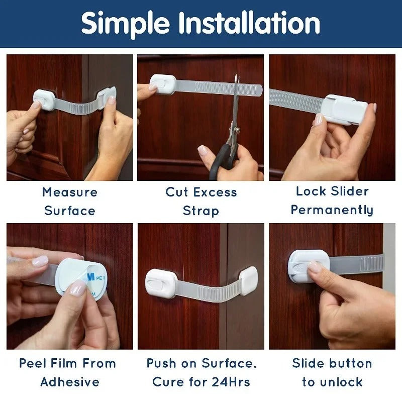 Baby Safety Cabinet Lock – Child Proof Latch for Cabinets, Drawers & Home Safety